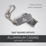 ARIZONE 8GB Flash Drive, 2.0 Usb Type-A Connector, Silver